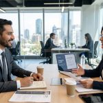 Profesional preparándose con una coach para una entrevista en un proceso de recolocación laboral.