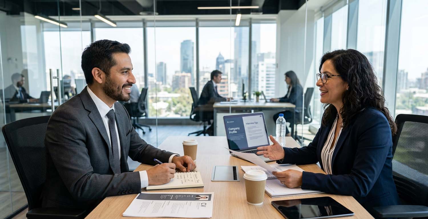Profesional preparándose con una coach para una entrevista en un proceso de recolocación laboral.