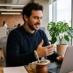 implementaicón de payrolling en argentina: empleado sentado frente a la laptop con un mate a su lado