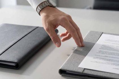 imagen de dos carpetas y una mano elige y señala una de las dos simbolizando la diferencia de elegir payroll o servicios transitorios