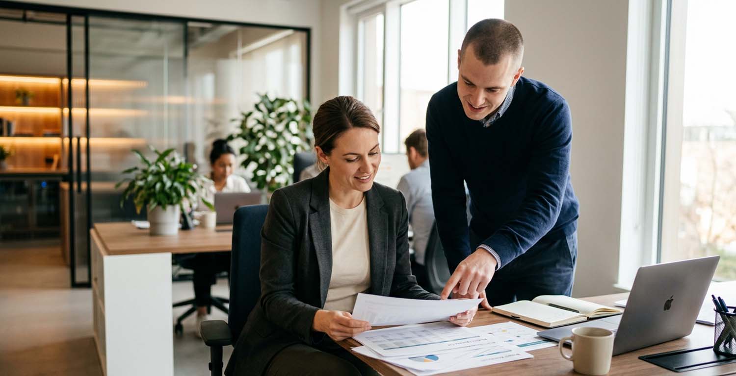 Reunión de trabajo para definir procesos, métricas y recursos necesarios para implementar un modelo RPO de forma efectiva.